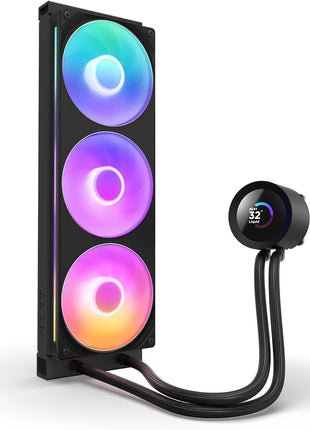 NZXT Kraken Plus 360 RGB – AIO CPU Liquid Cooler – 360mm Radiator – F360 RGB Core Single Frame Fan – Customizable 1.54 inch Square LCD – AMD® AM5, AM4 – Intel® LGA 1851/1700, 1200/115X – Black