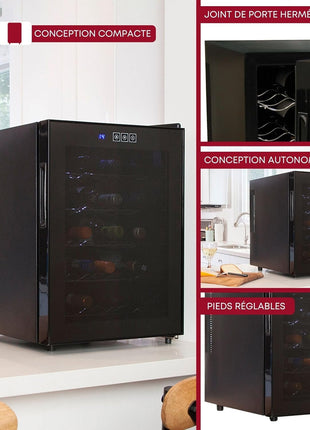 Koolatron Urban Series 20 Bottle Wine Cooler, Black Thermoelectric Wine Fridge, Freestanding Wine Refrigerator for Home Bar, Small Kitchen, Apartment, Condo, Cottage, RV