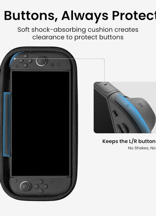 tomtoc Slim Carring Case for Nintendo Switch 2, Military Grade Protection | Odorless Felt Protective Hard Shell with 12 Game Card Slots, Portable Travel Storage Bag with Original Patent, Soft Interior