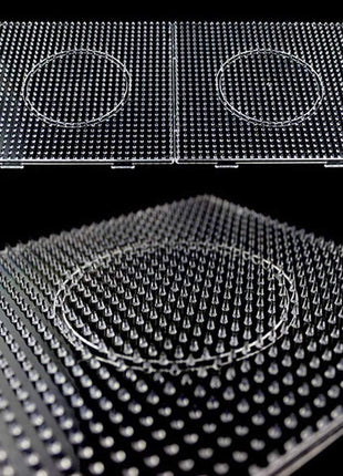 H&W 4PCS 5mm Fuse Beads Boards, Large Clear Pegboards Kits, with Gift 4 Lroning Paper (WA3-Z1)