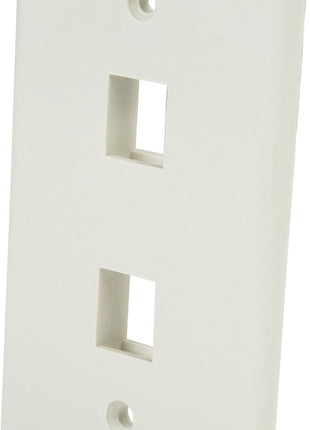 StarTech.com Dual Outlet RJ45 Universal Wall Plate White | Mounting plate, Two universal keystone module openings, Single-gang, Organized network cabling at the wall