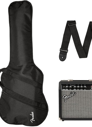 Squier Affinity Series Stratocaster Packs Electric Guitar, Charcoal Frost Metallic, Laurel Fingerboard | Hss Strat Pack, Indian Laurel Fingerboard, Poplar Body, Includes Frontman 15g Amp, Gig Bag, Cable, Strap and Picks, 21 Frets