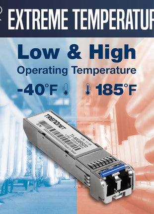 TRENDnet TI-MGBS20, 1000Base-LX Industrial SFP Single- Mode LC Module (20km), Lifetime Protection
