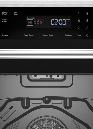 Empava 30" Electric Single Wall Oven Air Fryer Combo Convection Oven Built-in 10 Cooking Functions with LED Digital Display Convection Fan Touch Control in Stainless Steel EMPV-30WO04