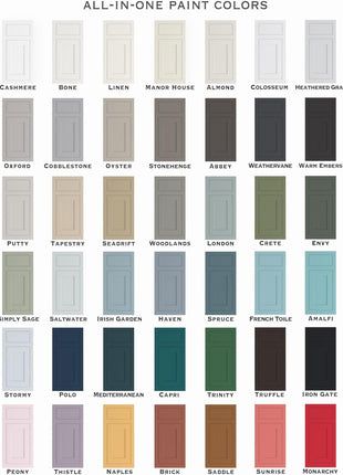 ALL-IN-ONE Paint by Heirloom Traditions, Cashmere (True White), Quart - Durable cabinet and furniture paint. Built in primer and top coat, no sanding needed. Includes our 30 featured color card.