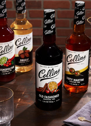 Collins Dirty Martini Mix, Made With Real Olive Brine for the Bold Flavor You Need, Classic Cocktail Recipe Ingredient, Bartender Mixer, Drinking Gifts, Home Cocktail bar, 32 fl oz