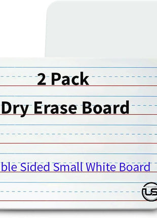 Small White Board 9X12, Small Dry Erase Board 2 Pack Whiteboard Dry Erase Double Sided with Lines Mini Whiteboard, Lapboard Ideal for Homeschool, Office, Classroom White Boards for Kids