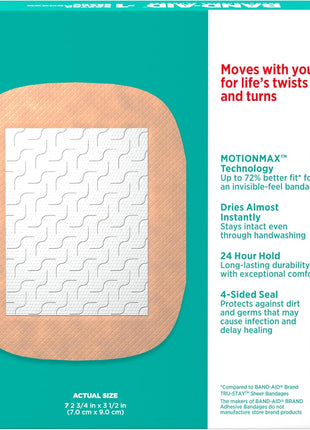 BAND-AID Brand Skin-Flex Adhesive Bandages for First Aid and Wound Care of Minor Cuts and Scrapes & Burns, Flexible Sterile Bandages for Fingers & Knees, Extra Large, All One Size, 7 ct