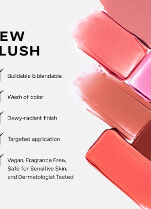 Saie Dewy Glow Duo - Dew Liquid Blush - (.40 oz, Lady), Glossybounce Lip Gloss-Oil Hybrid (.17 oz, Bubble) - Hydrating, Vegan Makeup for Radiant Cheeks & Lips