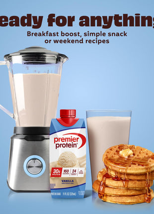 Premier Protein 30g High Protein Shake, Vanilla, 12 Pack | 160 Calories, 24 Vitamins & Minerals, No Added Sugar, Supports Muscle Health, Gluten-Free, 11 oz