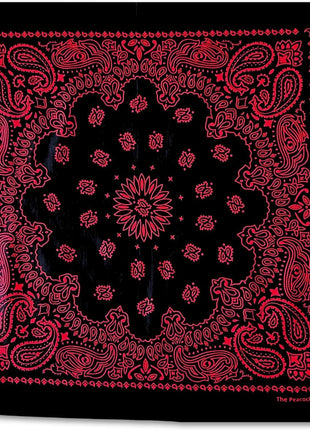 The Peacock Crew Red Bandana for Men and Women in Premium Soft Cotton – Classic Western Cowboy Paisley Scarf, Versatile Headband or Neck Accessory, Gift Kraft Packaging