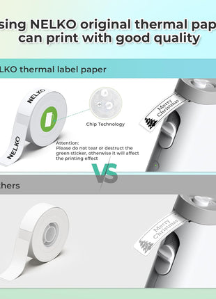 Nelko Label Maker Machine with Tape, P21 Bluetooth Label Printer, Wireless Mini Label Makers with Multiple Templates for School Office Home, White