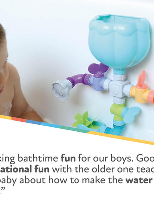 Nuby Wacky Waterworks Pipes Bath Toy - Baby Bathtub Toy with Interactive Features for Cognitive Development