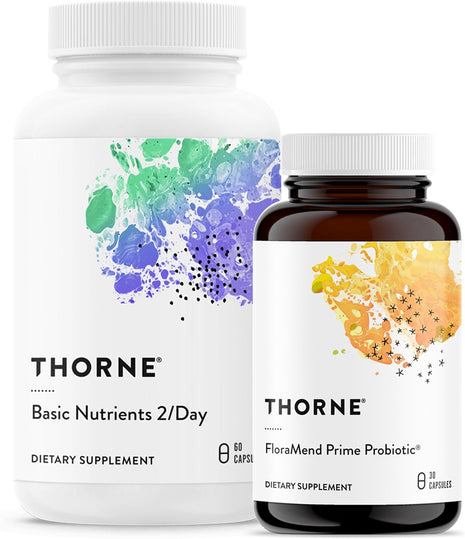 THORNE - Daily Essentials Bundle - Basic Nutrients 2/Day & FloraMend Prime Probiotic - Multivitamin + Probiotic Support - 30 Servings