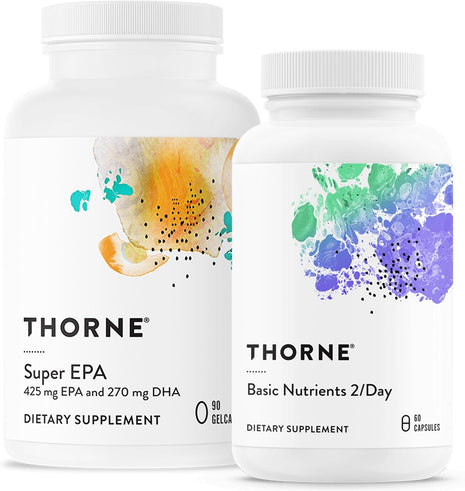 THORNE - Wellness Essentials Bundle - Omega-3 & Multivitamin Combo - Super EPA & Basic Nutrients 2/Day - 30 Servings