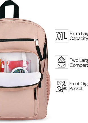JanSport Laptop Backpack - Computer Bag with 2 Compartments, Ergonomic Shoulder Straps, 15" Laptop Sleeve, Haul Handle - Black