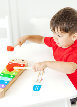 Melissa & Doug Caterpillar Xylophone Musical Toy with Wooden Mallets 15.25" x 6.5" x 1.5", Blue