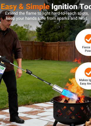 Sondiko Propane Torch Weed Burner, High Output Weed Torch Flamethrower, 30 inch Detachable Long Arm Heavy Duty Blow Torch For Garden, Wood, Ice, Snow, Melting(PROPANE TANK NOT INCLUDED)