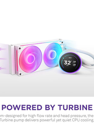 NZXT Kraken Elite 240 RGB 2024 - AIO CPU Liquid Cooler - 240mm Radiator - 2 x F120P Fans - Customizable 2.72 inch IPS LCD - NZXT Turbine Pump - AMD® AM5, AM4 - Intel® LGA 1851/1700, 1200/115X - White