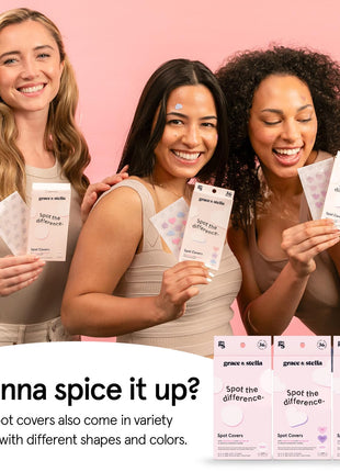 grace & stella Award Winning Pore Strip - Pimple Patches for Face | Hydrocolloid Acne Patches for Shrinking Zits, Whiteheads - Spot Stickers - Dermatologist-Tested, Vegan (Invisible, 72 Count)