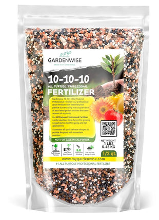 10-10-10 Plant Fertilizer Slow Release - 10 10 10 All Purpose Granular Garden Fertilizer for Vegetables, Tomato, Arborvitae, Shrubs, Rose, Flowers, Fruit, Fig Trees (1/2 Quart)