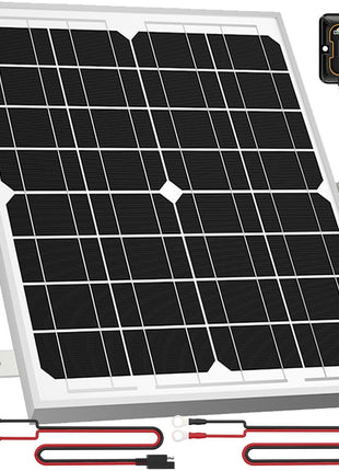 SOLPERK Solar Panel Kit 20W 12V, Waterproof Solar Battery Trickle Charger Maintainer + Smart MPPT Controller + Adjustable Mount Bracket for Boat Car RV Motorcycle Marine Automotive