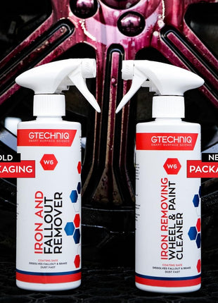 Gtechniq W6 Iron Removing Wheel & Paint Cleaner for Cars 500ml | Powerful Iron and Fallout Remover, Dissolves Contaminants Safely, Protects Paintwork and Wheels