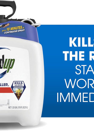 Roundup Weed and Grass Killer4 with Pump 'N Go 2 Sprayer, Use in and Around Flower Beds, Trees & More, 1.33 gal.
