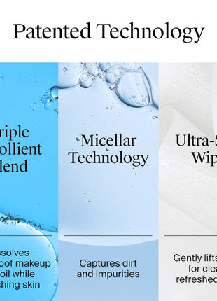 Neutrogena Makeup Remover Micellar Wipes for Face Daily Gently Removes Oil Dirt and Waterproof Makeup in a Simple Fully Plant-Based Cloth, 2 pack of 25 ct