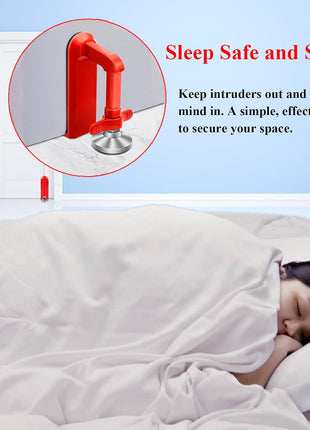 Door Stoppers Security - Portable Door Lock for Travel Anti Theft Door Blocker, Hotel Room Apartment Safety - No Drill Garage Door Brace Devices for Women, Children - Sleep with Peace of Mind