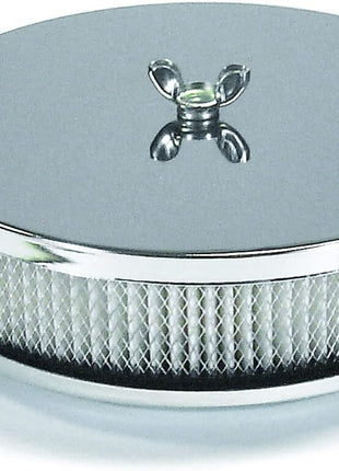 Mr. Gasket 1486 Air Cleaner - 6-1/2 Inch Diameter, 2 Inch Tall - Chrome