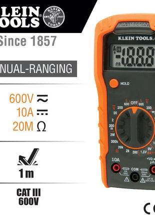 Klein Tools 69149P Electrical Test Kit with Digital Multimeter, Non-Contact Voltage Tester and Electrical Outlet Tester, Leads and Batteries