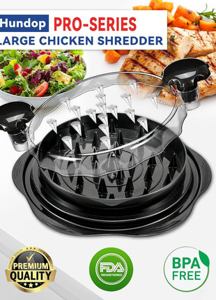Chicken Shredder Tool Twist for Kitchen, Manual Chicken Breast Grinder Machine for Ground Food, Meat & Vegetables (Elegant Black)