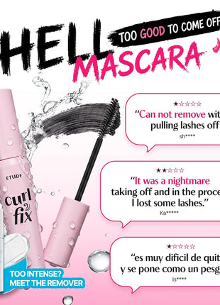 ETUDE Curl Fix Waterproof Mascara, Long-Lasting Curl, Brown, 0.27 fl oz
