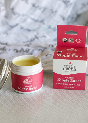 Earth Mama Organic Nipple Butter - 2 fl oz - Lanolin-Free Nipple Cream - Safe, Soothing Balm for Breastfeeding - Postpartum Essentials for Nursing