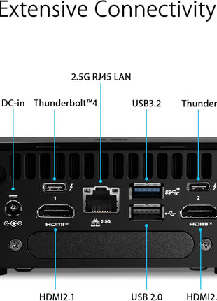 ASUS NUC 13 Pro Tall Barebone with Intel 13th Gen Core i3-1315U, Up to 64GB DDR4 RAM, Triple Storage Design, ThunderboltTM 4, Wi-Fi 6E & Bluetooth 5.3, with VESA Mount Included