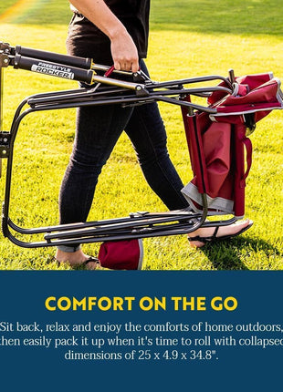GCI OUTDOOR Freestyle Rocker Camping Chair | Portable Folding Rocking Chair with Solid, Durable Armrests, Drink Holder & Comfortable Backrest Cinnamon