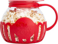 Ecolution Patented Micro Pop Microwave Popcorn Popper with Temperature Safe Glass, 3 in 1 Lid Measures Kernels and Melts Butter, Made Without BPA, Dishwasher Safe, 3 Quart, Red