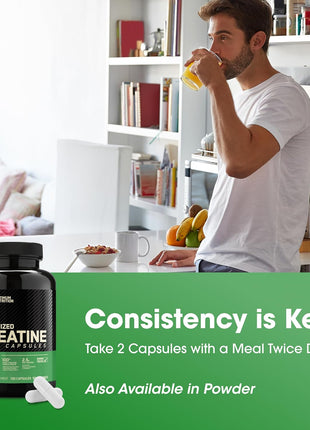 Optimum Nutrition Micronized Creatine Monohydrate Capsules, Keto Friendly, 2500mg, 100 Capsules