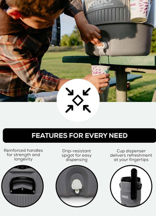 Igloo Sports Cooler | Insulated Beverage Dispenser with Spout |Portable Handwashing Station