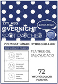Pimple Patches for Face | Hydrocolloid Acne Patches with Tea Tree Oil & Salicylic Acid | For Zits, Blemishes, Breakouts | Medical-Grade Hydrocolloid | Overnight PM Patches | Pack of 72