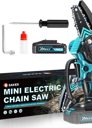 Saker Mini Chainsaw,Portable Electric Chainsaws Cordless,Handheld Chain Saw Pruning Shears Chain Saws for Tree Branches,Courtyard,Household and Garden,Gifts for Men Dad Husband Women