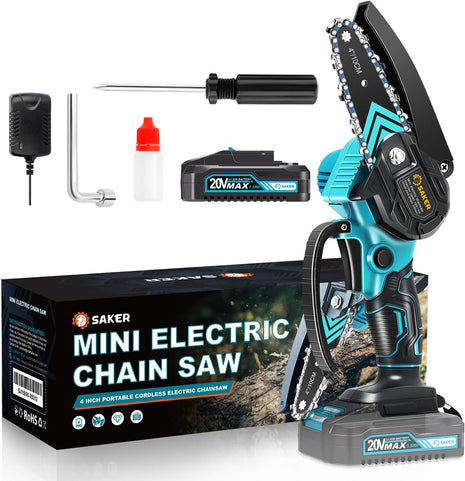 Saker Mini Chainsaw,Portable Electric Chainsaws Cordless,Handheld Chain Saw Pruning Shears Chain Saws for Tree Branches,Courtyard,Household and Garden,Gifts for Men Dad Husband Women