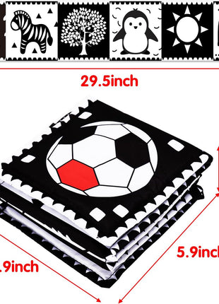 Black and White High Contrast Toys for Baby 0-3 3-6 months Infant Tummy Time Soft Crinkle Book Mirror Sensory Toys 0 2 4 5 6 Month Old Babies Boy Gril Newborn Development Christmas Stocking Stuffer