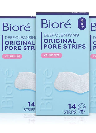 Biore Original Blackhead Remover Nose Strips, Deep Cleansing, 14 ct, 4pk | Pore-Unclogging Nose Strips, C-Bond Technology, Oil-Free, Non-Comedogenic, Deep Cleansing Skincare, 56 Strips