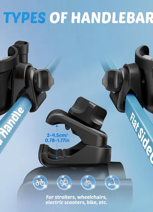 Cup Holder for Walker: Stroller Cup Holder Attachment with Phone Holder | Wheelchair & Stroller Accessories for Rollator, Bike, Scooter, Golf Cart, Baby Essentials, Christmas New Mom Seniors Gifts