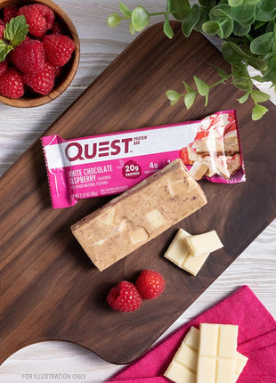 Quest Nutrition White Chocolate Raspberry Protein Bars, 12 Count