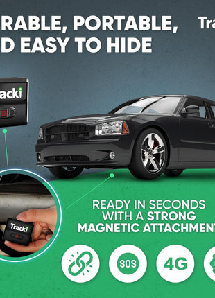 Tracki Mini GPS Tracker, Subscription Required, Cancel Anytime – Universal Compact 4G LTE Tracker for Vehicles