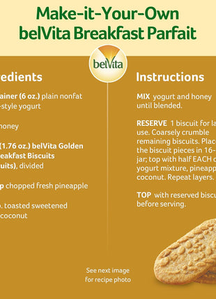 belVita Breakfast Bars Biscuits, Golden Oat, Value Pack, 12 Packs (4 Biscuits Per Pack)