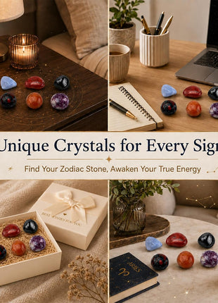 Aries Birthstones Crystal Set 6pc Healing Stones Courage Gift Box